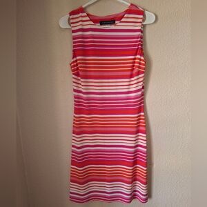 Tommy Hilfiger Red and Pink Striped Mini Dress Sz 4